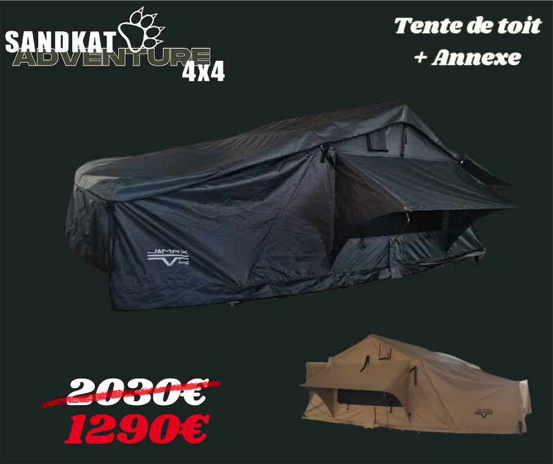 PRIX CHOC TENTE DE TOIT SUNSET GRIS ET ANNEXE